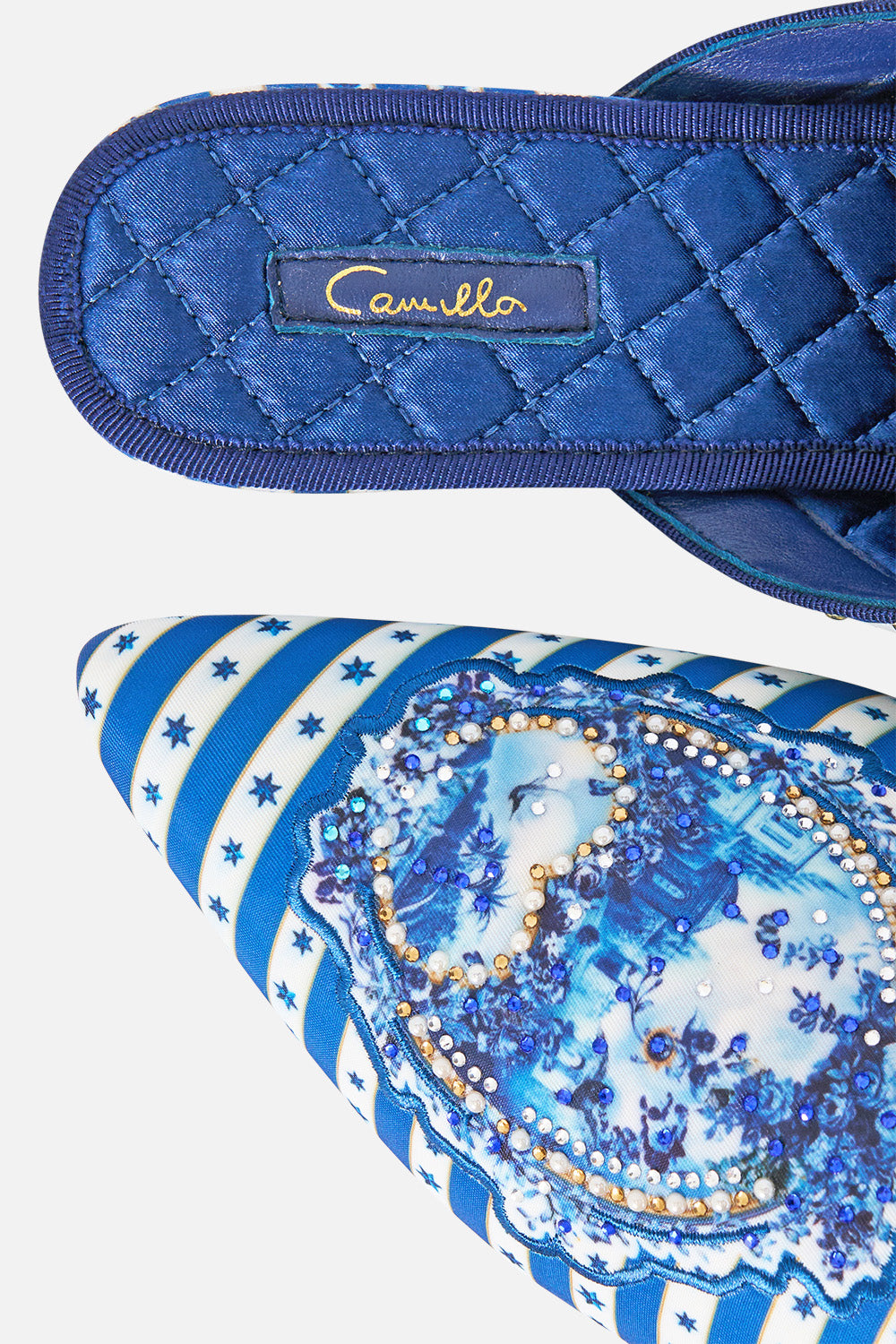 The CAMILLA BELLE EMBELLISHED SLIPPER THE PORCELAIN PARLOUR