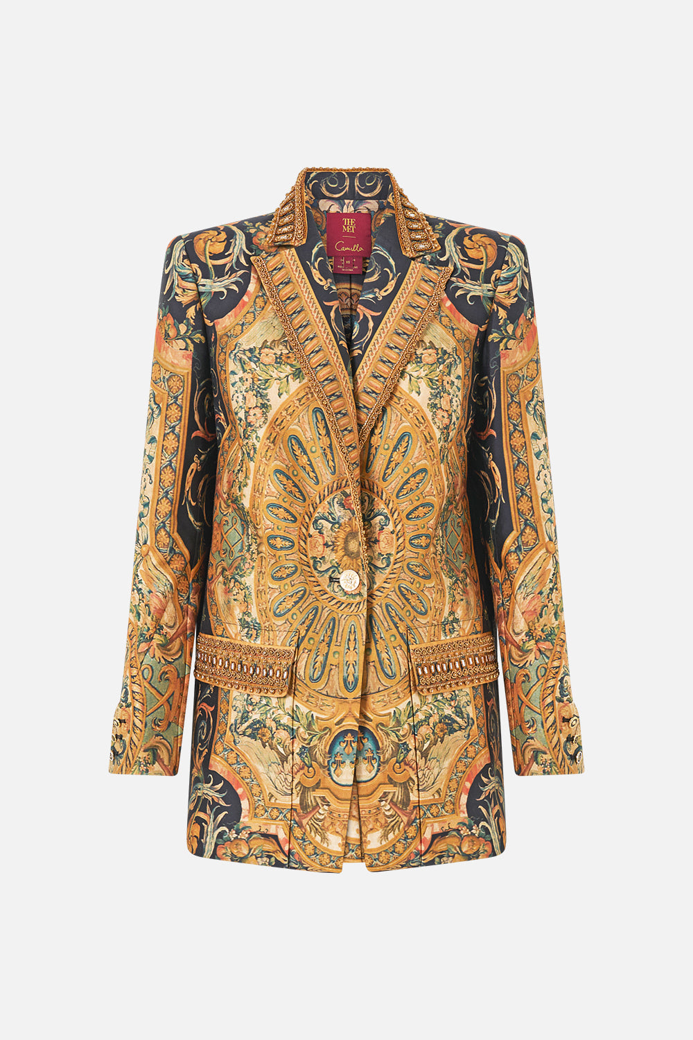 The CAMILLA Jacket With Pocket Detail in our Museum Memoirs print.