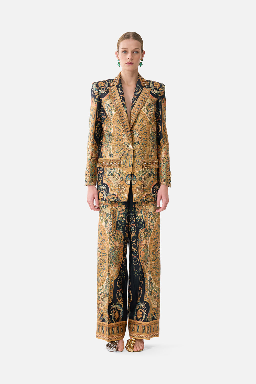 The CAMILLA Jacket With Pocket Detail in our Museum Memoirs print.