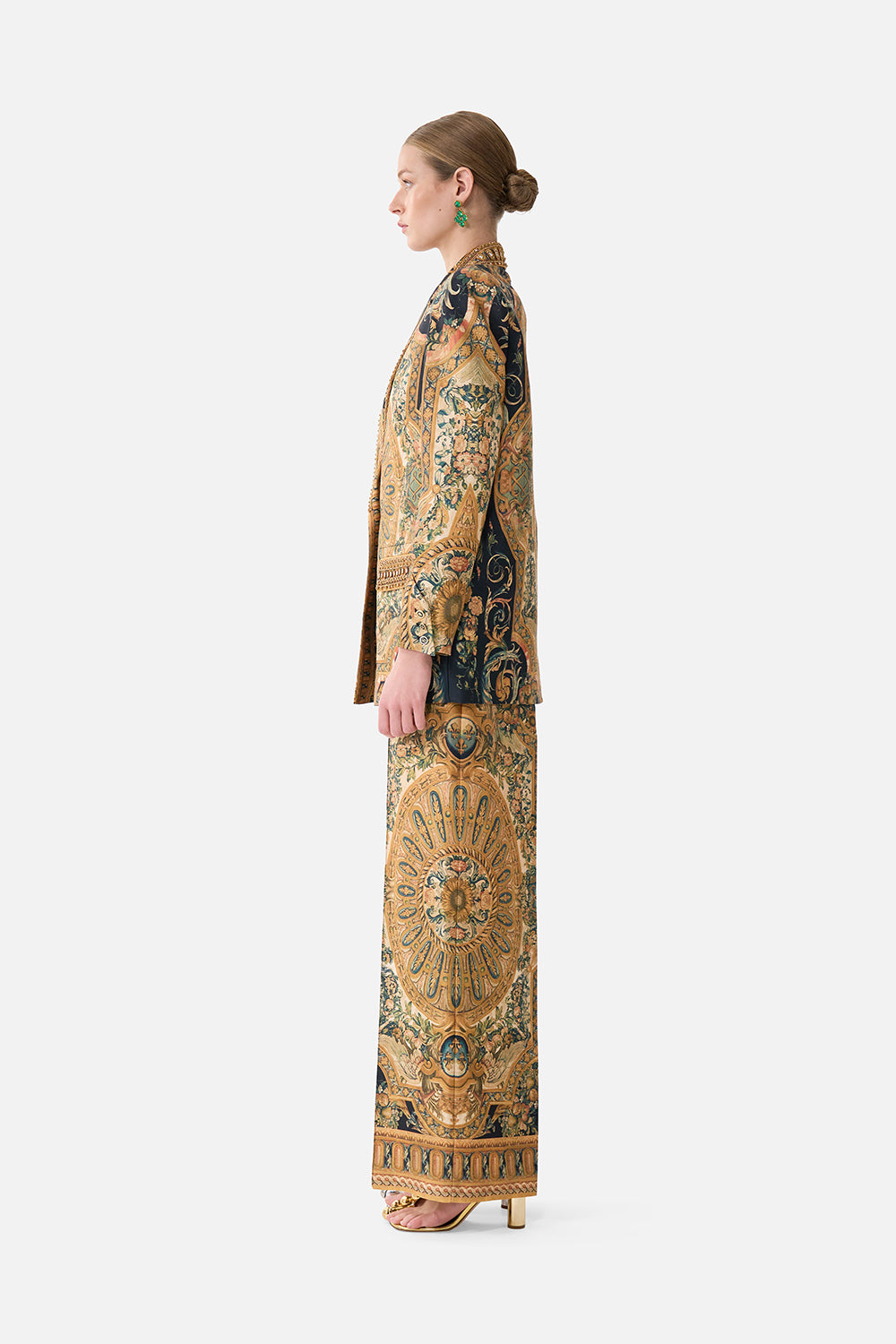 The CAMILLA Jacket With Pocket Detail in our Museum Memoirs print.
