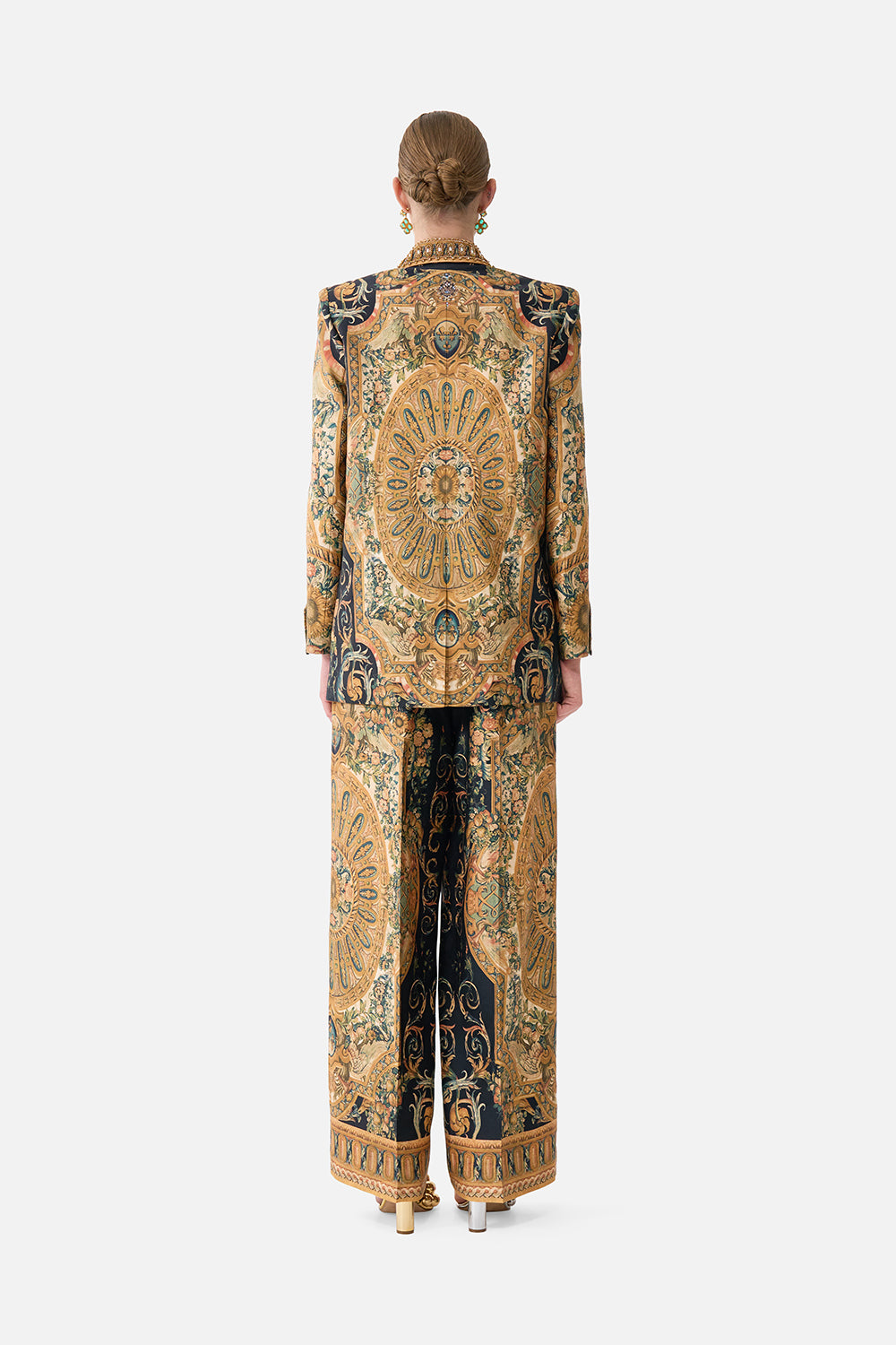 The CAMILLA Jacket With Pocket Detail in our Museum Memoirs print.