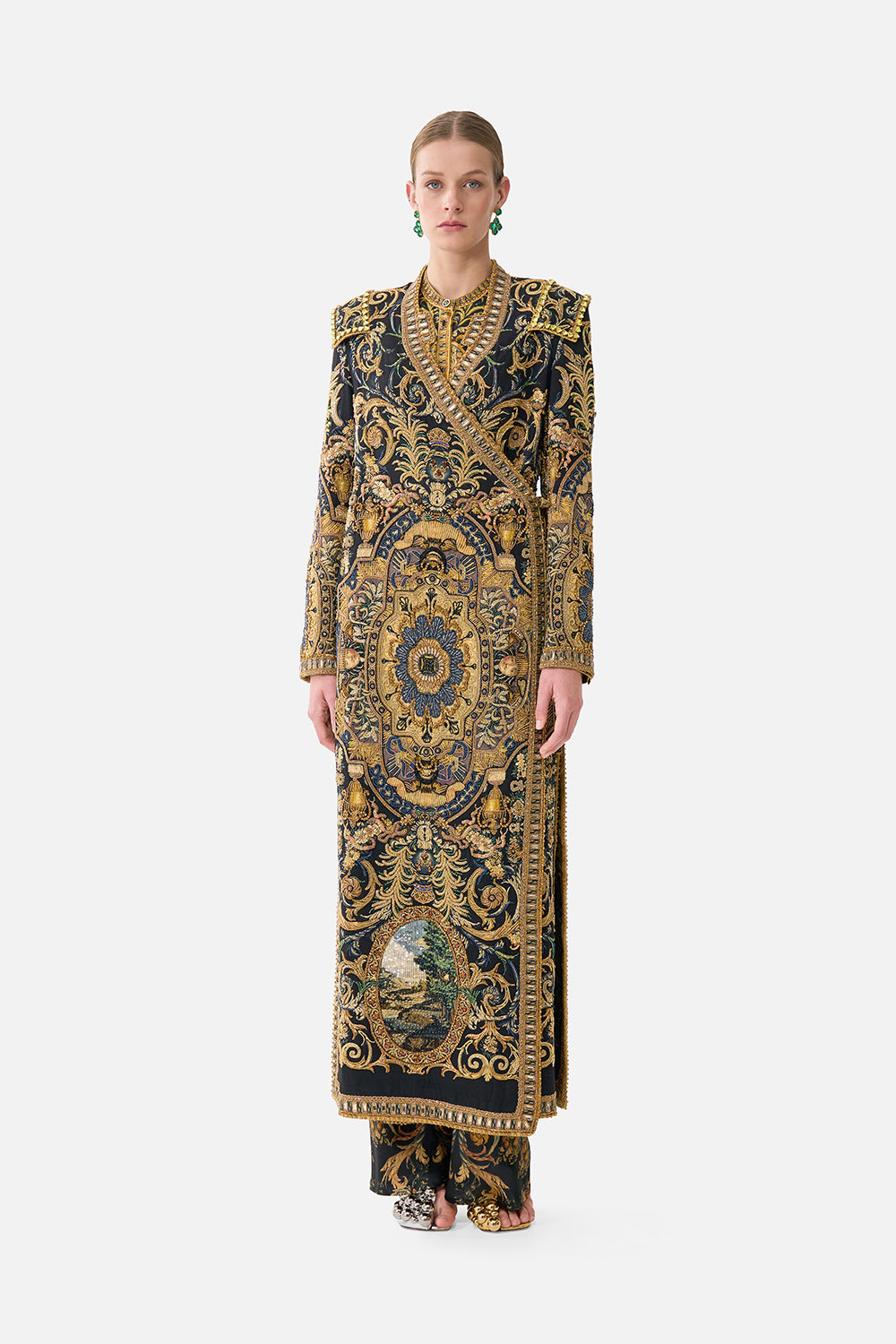 The CAMILLA Cross Over Coat in our Museum Memoirs print.