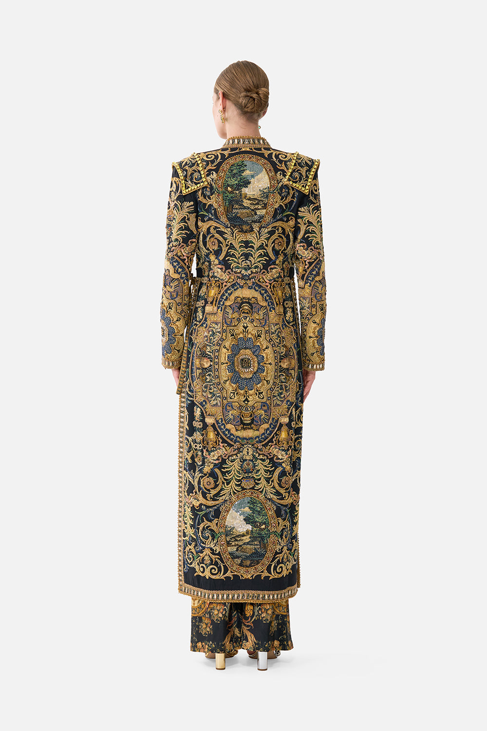 The CAMILLA Cross Over Coat in our Museum Memoirs print.