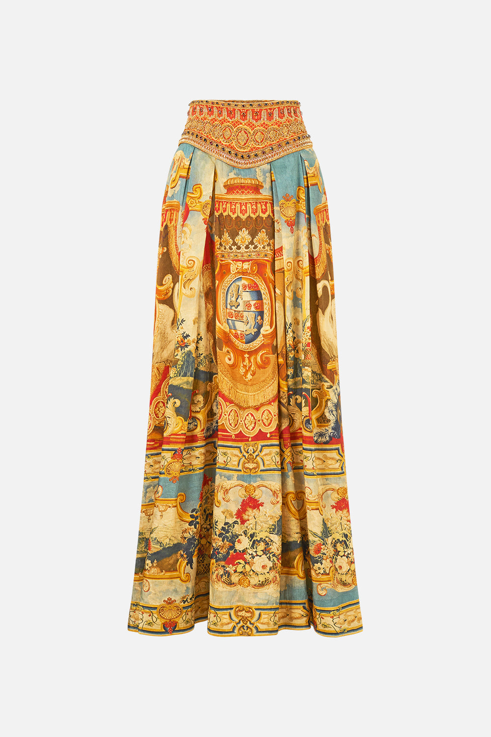 The CAMILLA Corset Waist Maxi Skirt in our Lifeís Rich Tapestry print.