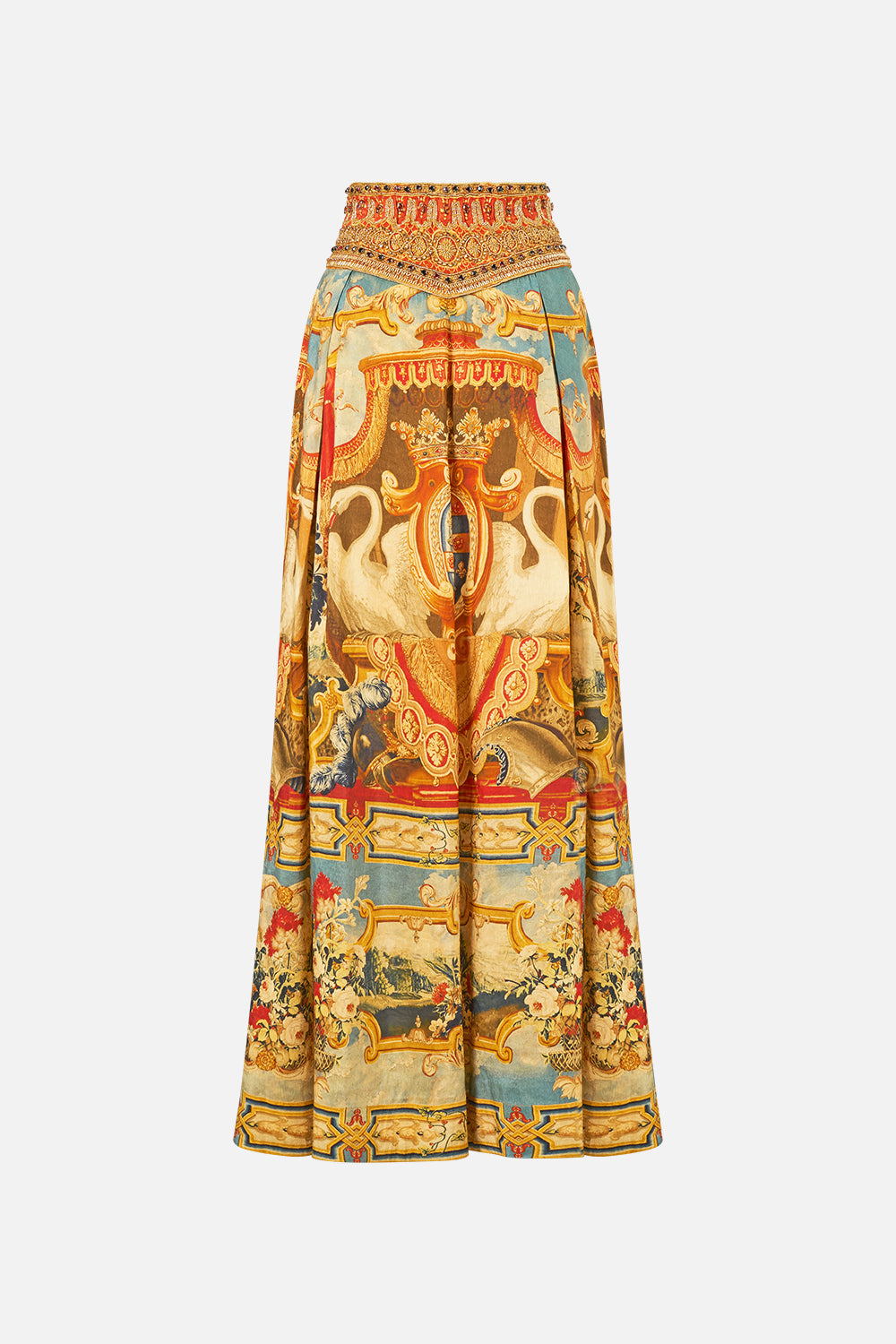 The CAMILLA Corset Waist Maxi Skirt in our Lifeís Rich Tapestry print.