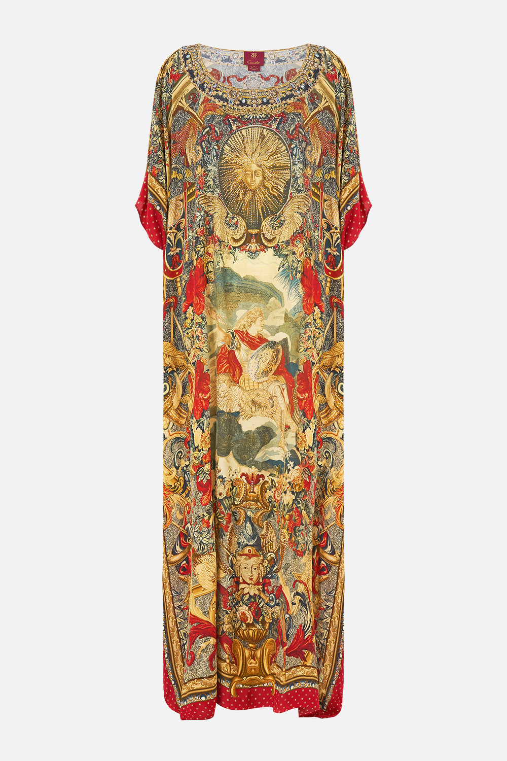 The CAMILLA Round Neck Kaftan in our Meet Me At The Met print.