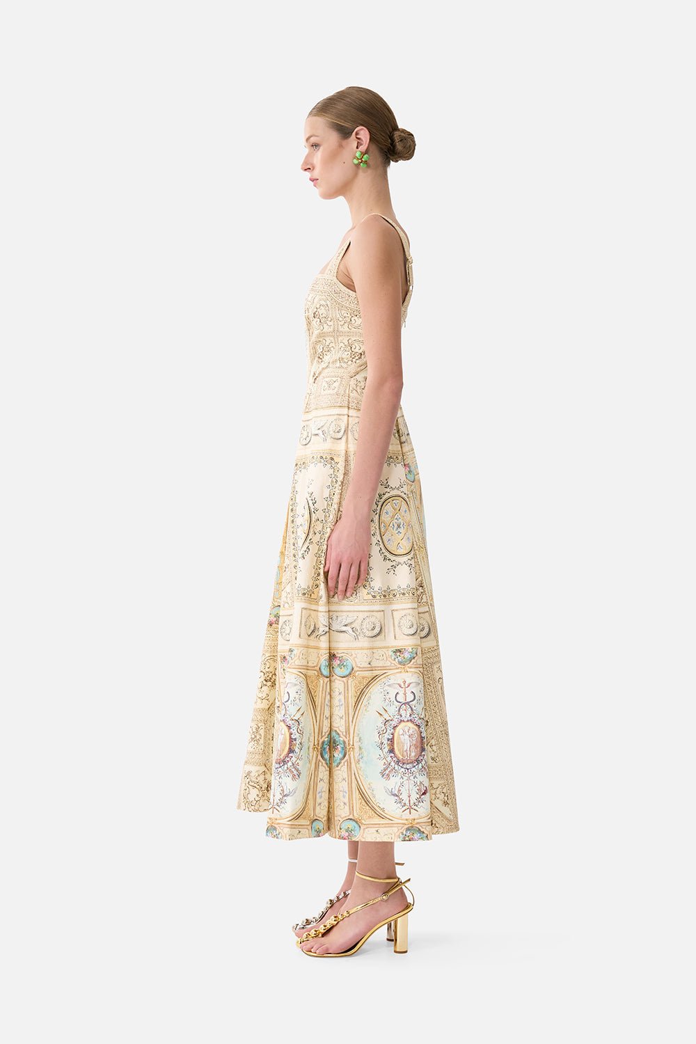 The CAMILLA Long Fit And Flare Dress in our A Beloved Boudoir print.