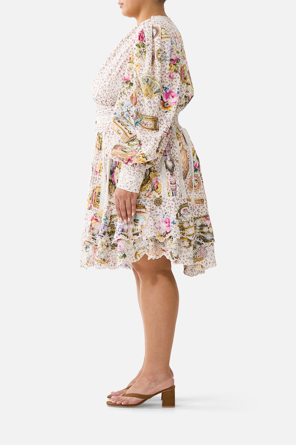 BUTTON FRONT FRILL DRESS IN THE HEART OF ART