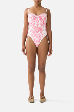 RUCHED CUP UNDERWIRE ONE PIECE LIVIN LA VIDA ROSA