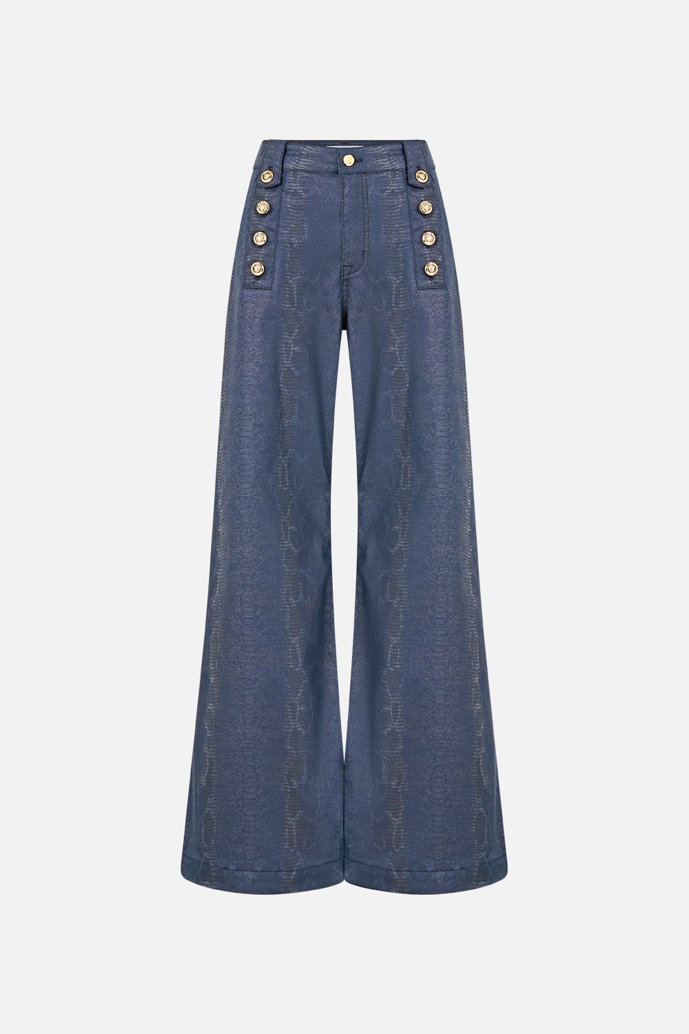 AMANDA FLARE JEAN WITH HARDWARE DETAIL DENIM
