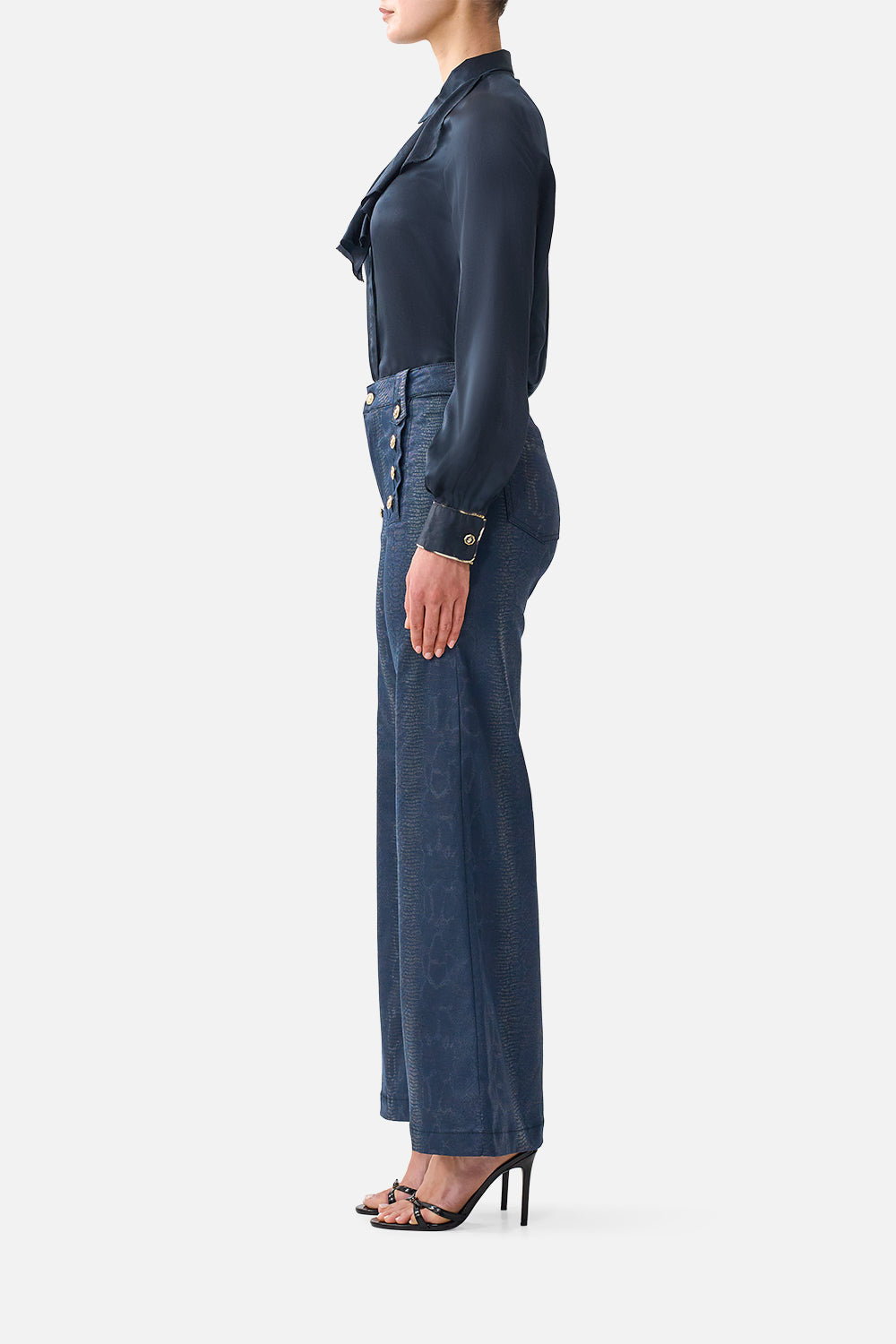 The CAMILLA AMANDA FLARE JEAN WITH HARDWARE DETAIL DENIM