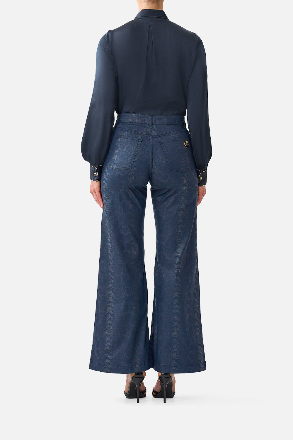 The CAMILLA AMANDA FLARE JEAN WITH HARDWARE DETAIL DENIM