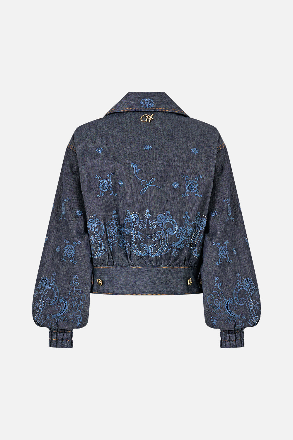 BOMBER JACKET WITH POCKET DETAILS DENIM