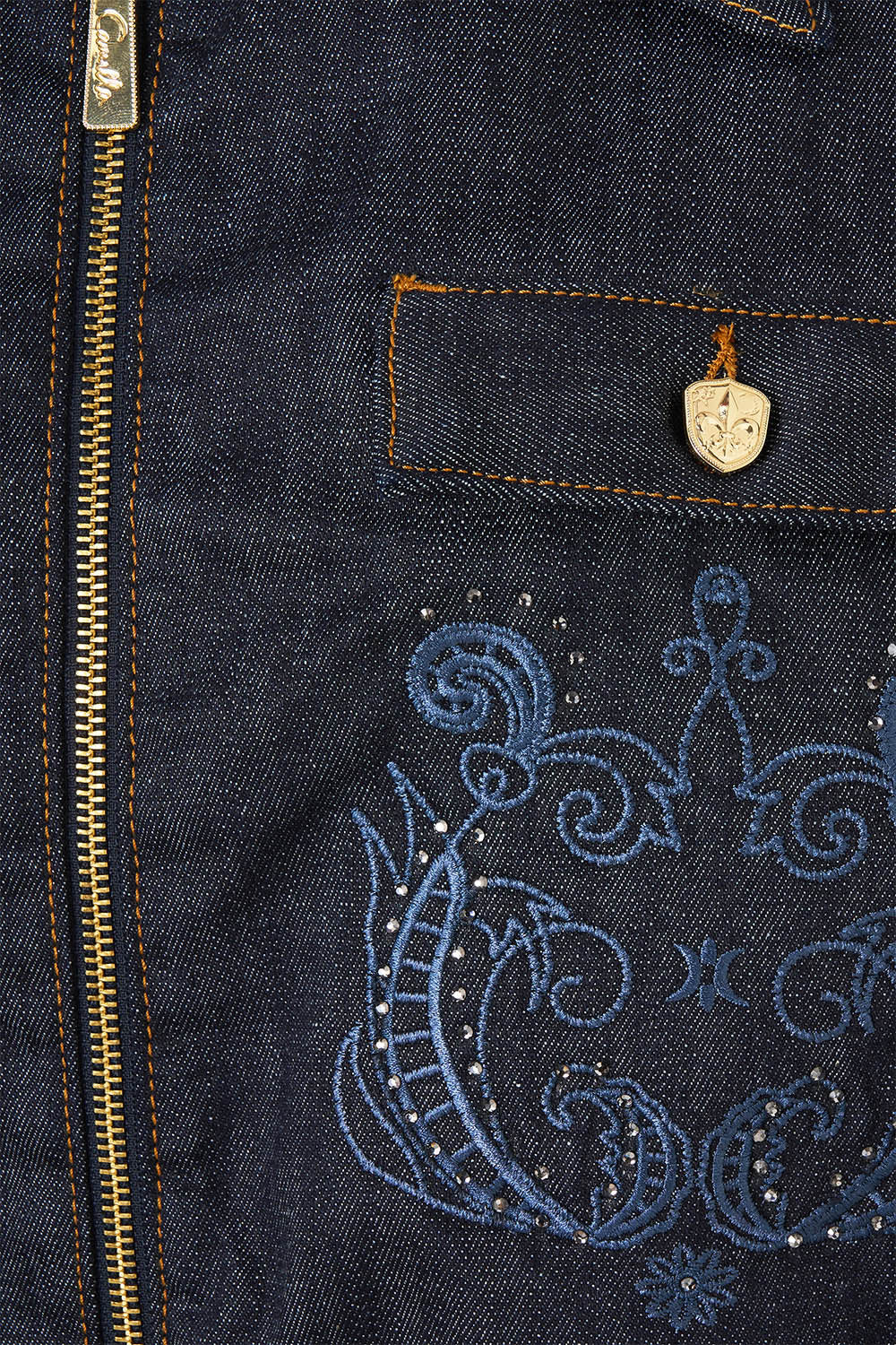BOMBER JACKET WITH POCKET DETAILS DENIM