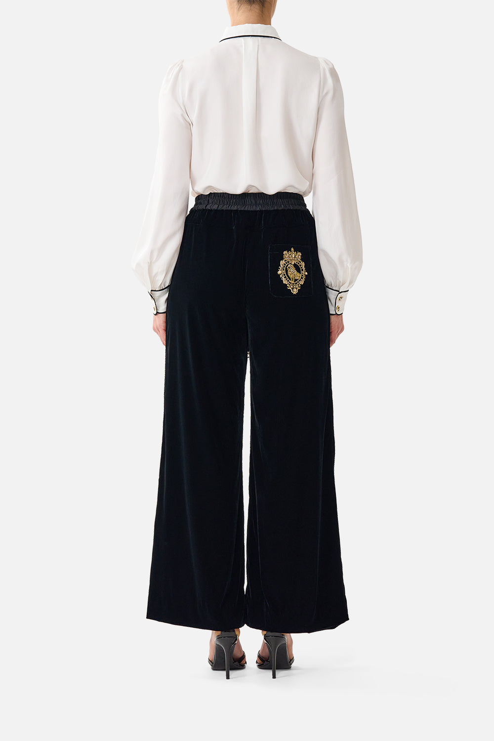 VELVET RELAXED TRACK PANT WITH SIDE PANEL LEOPARD LIBERTINE