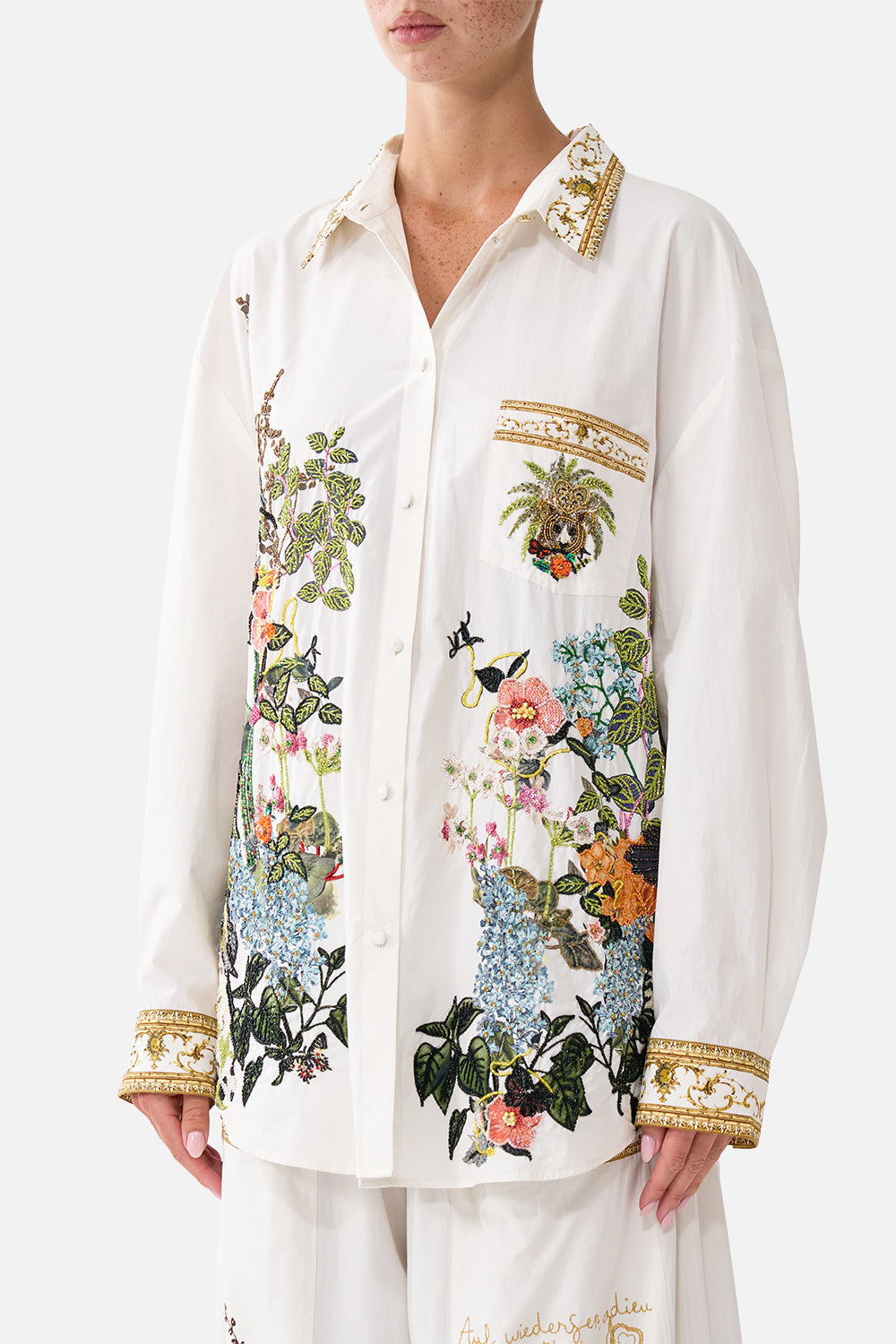 The CAMILLA LONG SLEEVE OVERSIZED SHIRT WITH POCKET WANDERLUST EMPIRE