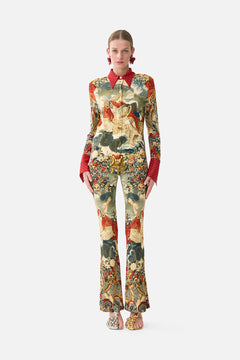 The CAMILLA Fitted Jersey Shirt in our Meet Me At The Met print.