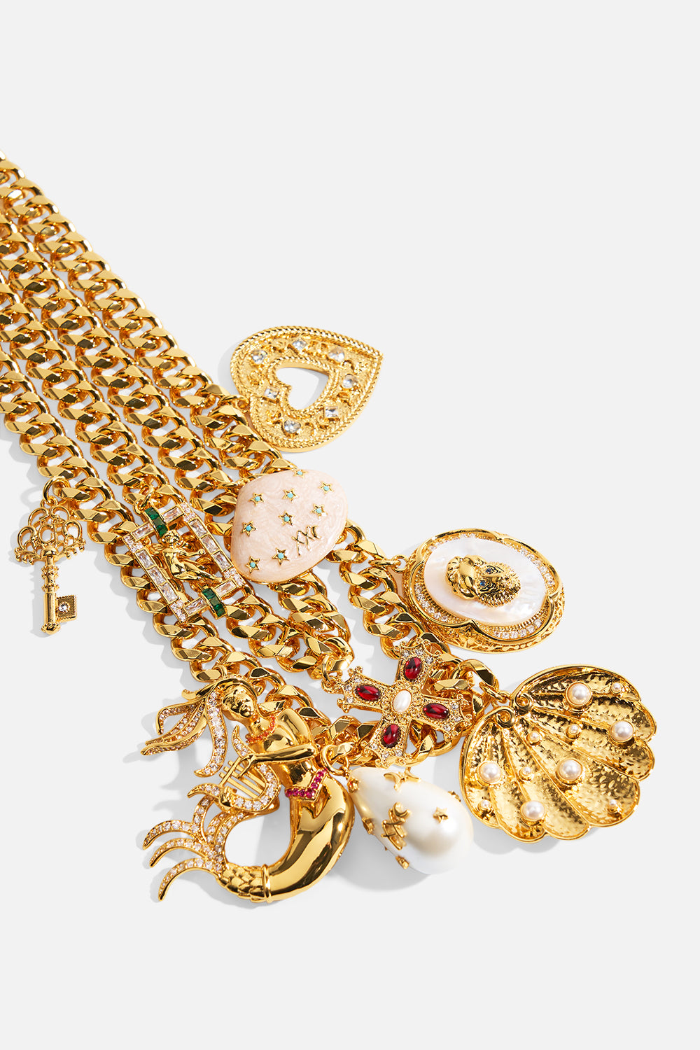 QUEEN OF CHARMS STATEMENT NECKLACE GOLD