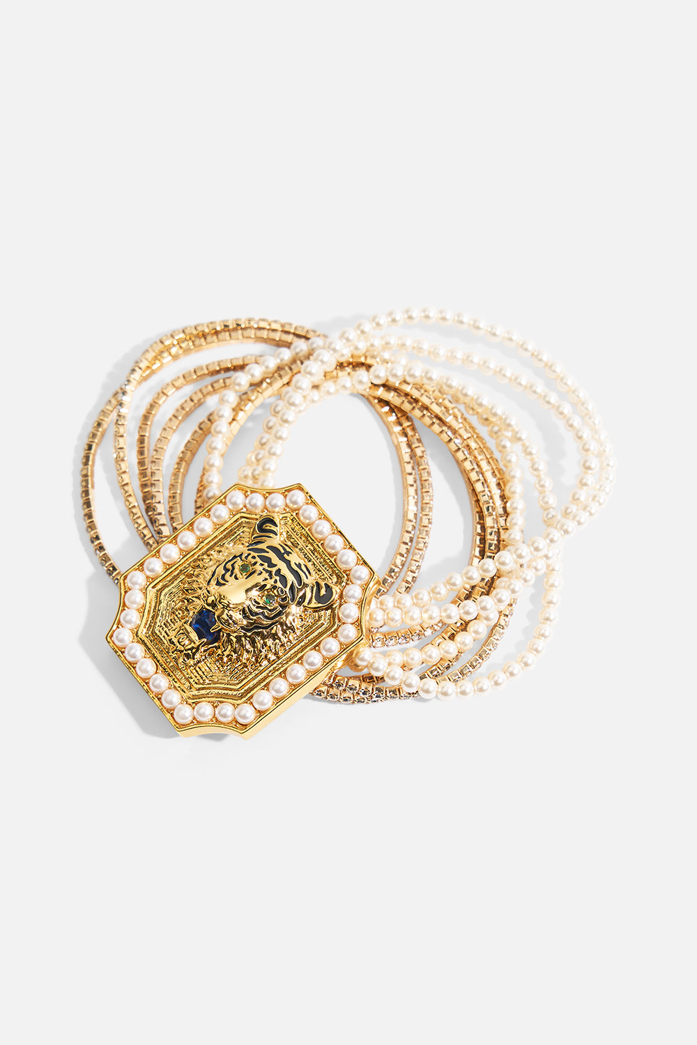 A SPANISH STATEMENT STRETCH BRACELET GOLD