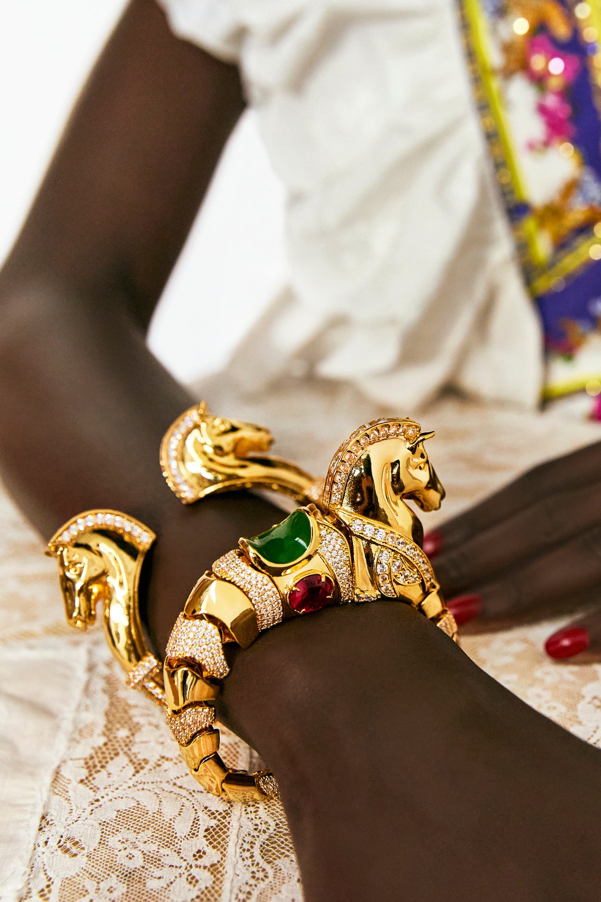 The CAMILLA SAVAGE BEAUTY HORSE BANGLE GOLD
