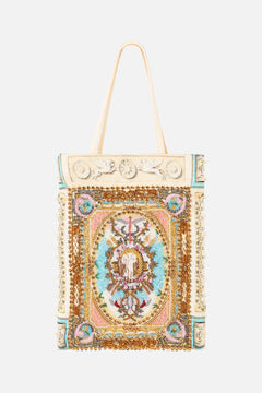 The CAMILLA Embellished Mini Tote With Chain Strap in our A Beloved Boudoir print.