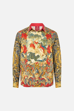 The CAMILLA Long Sleeve Hidden Placket Shirt in our Meet Me At The Met print.
