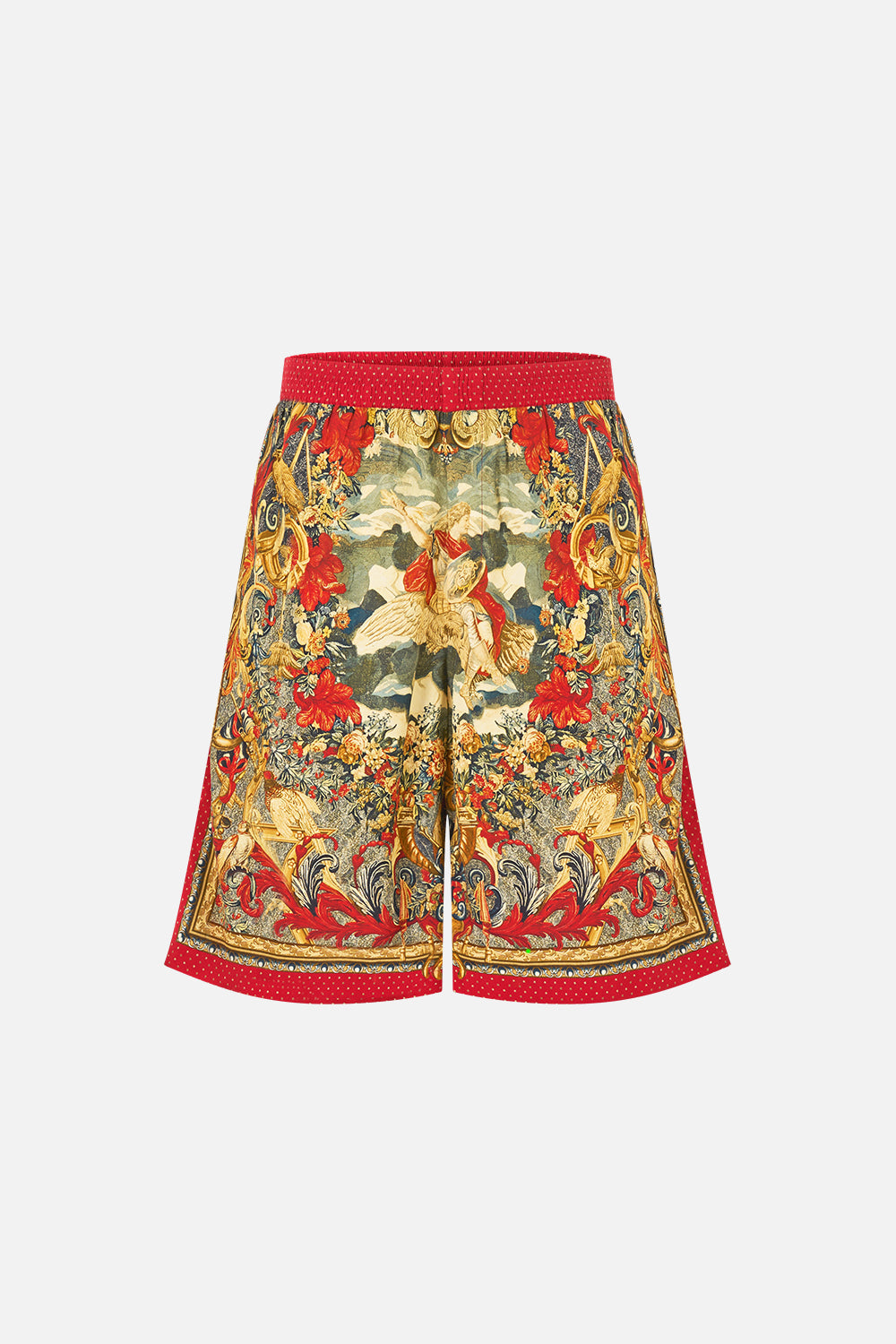 The CAMILLA Baggy Long Walk Short With Elastic Waist in our Meet Me At The Met print.