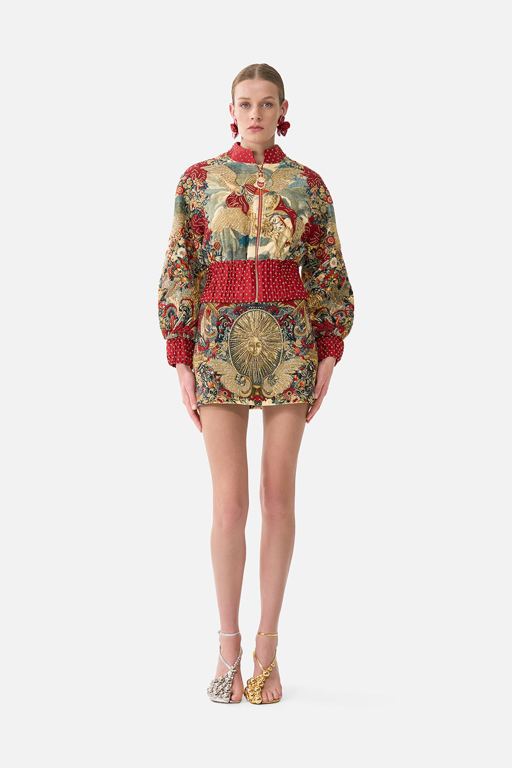 The CAMILLA Micro Mini Skirt in our Meet Me At The Met print.
