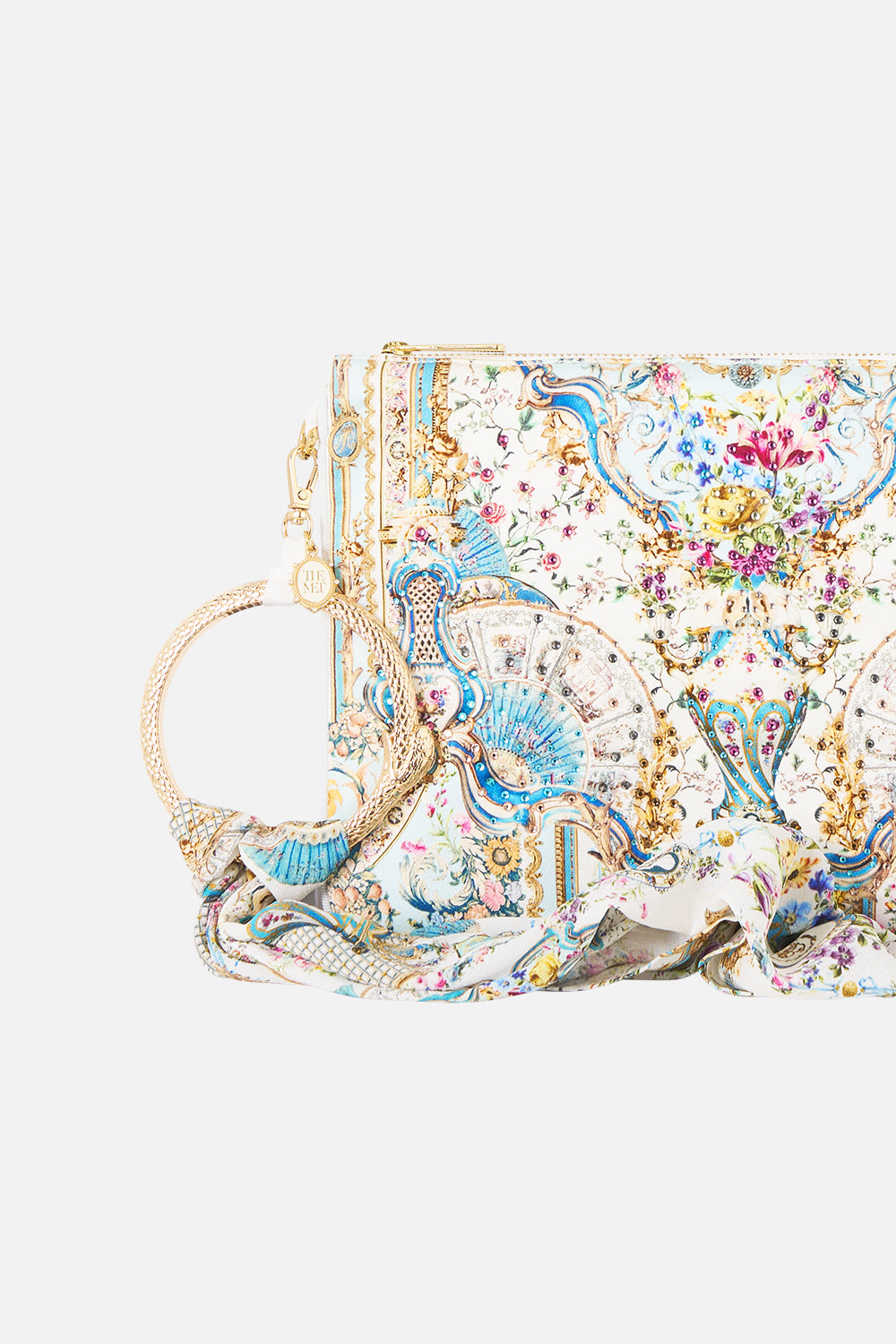 The CAMILLA Ring Scarf Clutch in our Art For The Artisans print.