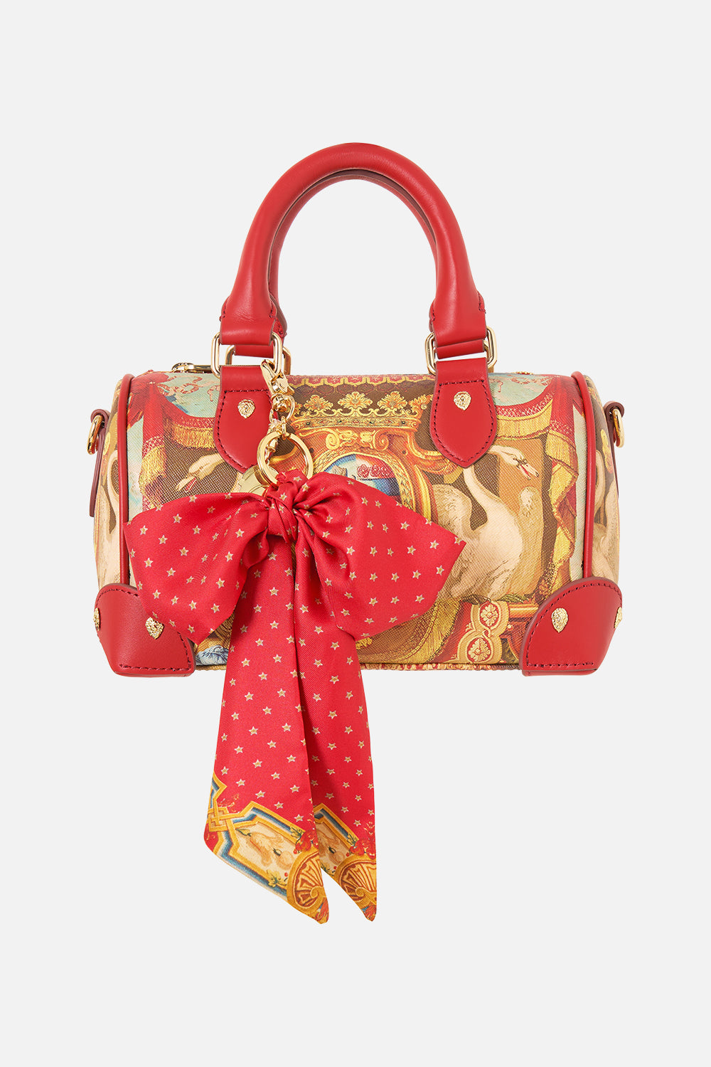 The CAMILLA Barrel Bag With Leather Trims in our Lifeís Rich Tapestry print.