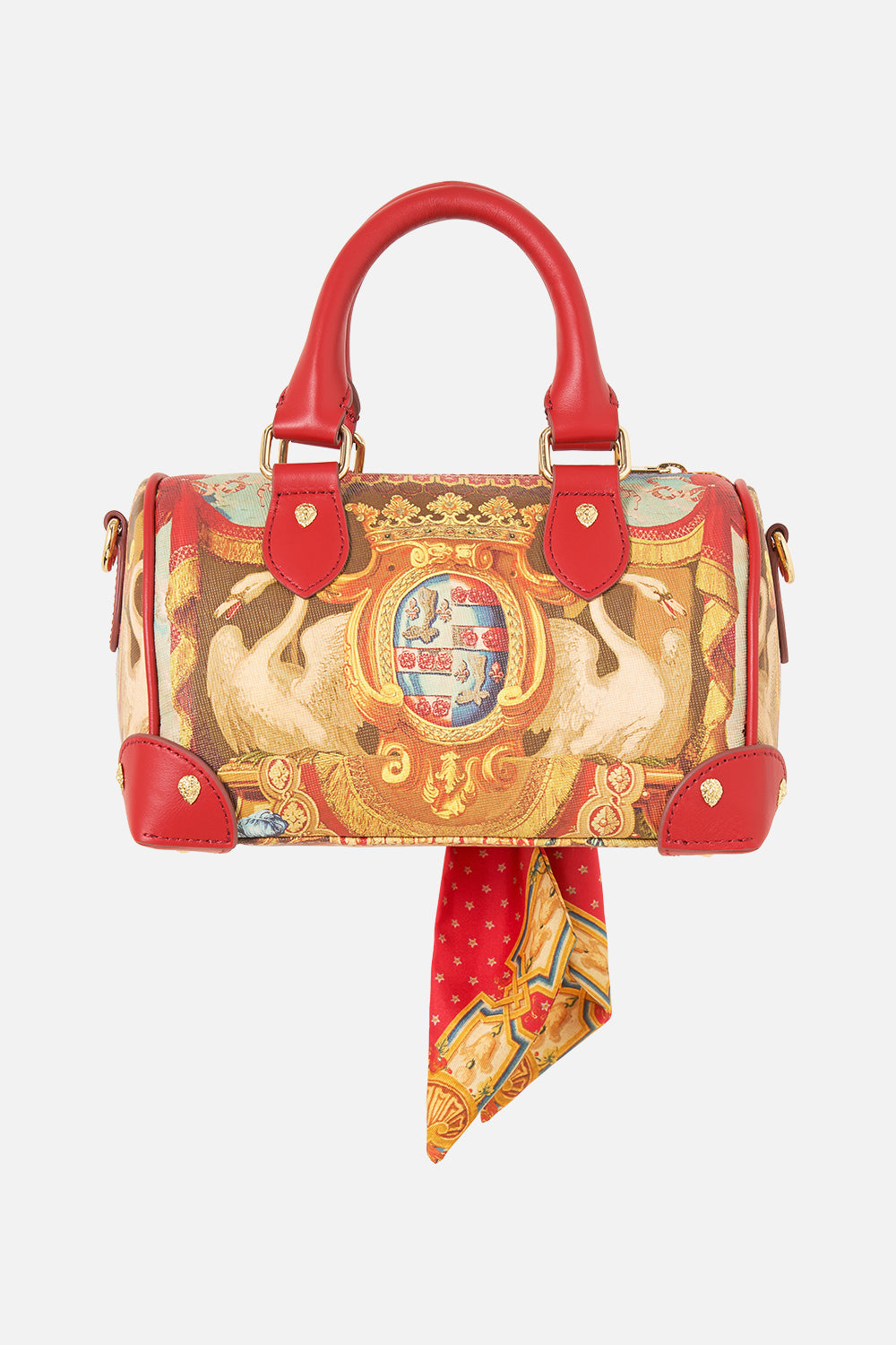 The CAMILLA Barrel Bag With Leather Trims in our Lifeís Rich Tapestry print.