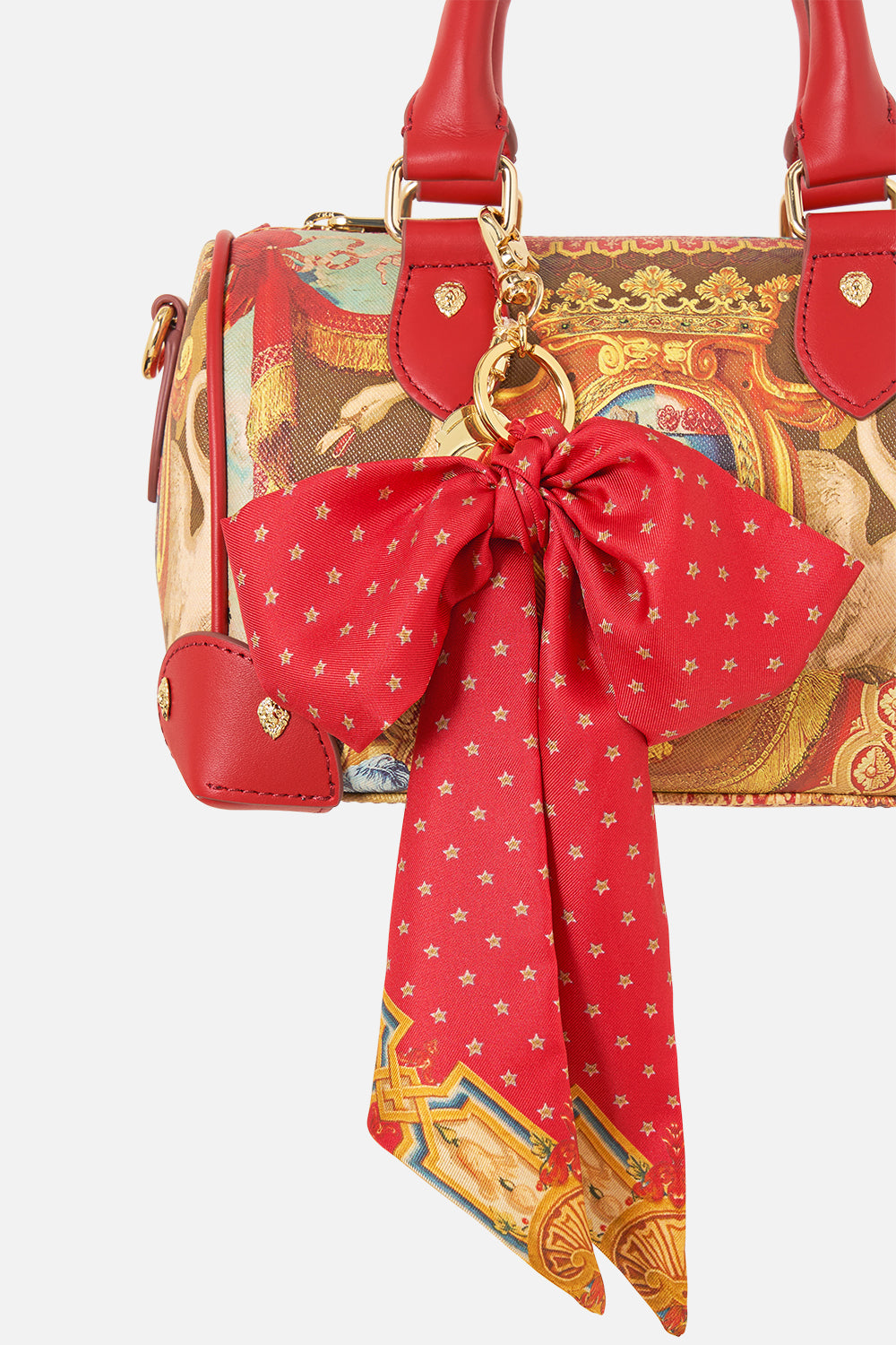 The CAMILLA Barrel Bag With Leather Trims in our Lifeís Rich Tapestry print.