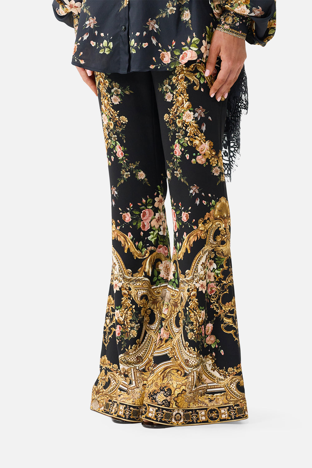 CORSET HIGH WAISTED FLARE TROUSER VERSAILLES OR DIE