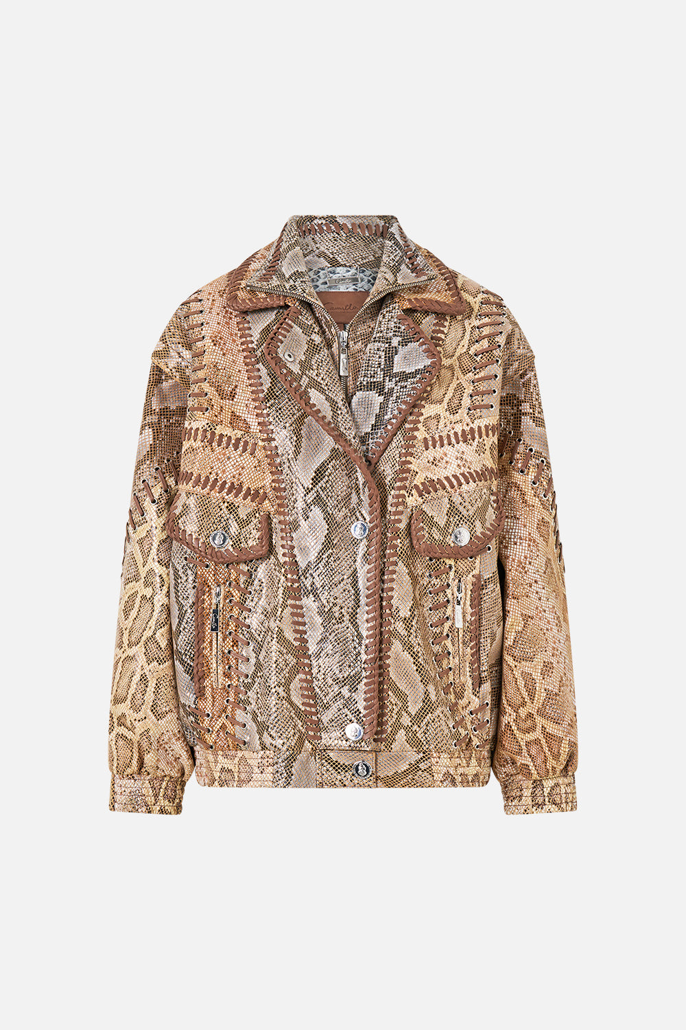 DOUBLE COLLARED OVERSIZED LEATHER JACKET ANIMALIA HEIRLOOMS