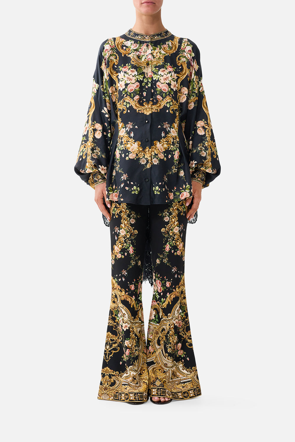BLOUSE WITH LACE DRAPED BACK DETAIL VERSAILLES OR DIE