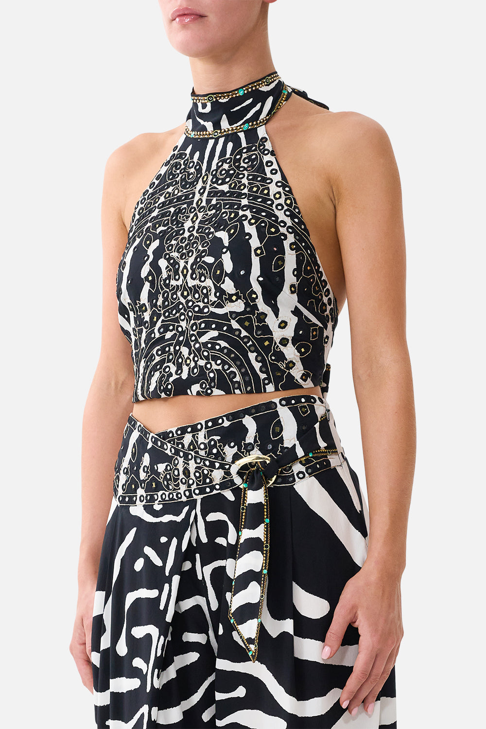 HALTER TIE BACK TOP ZIG ZAG ZOO