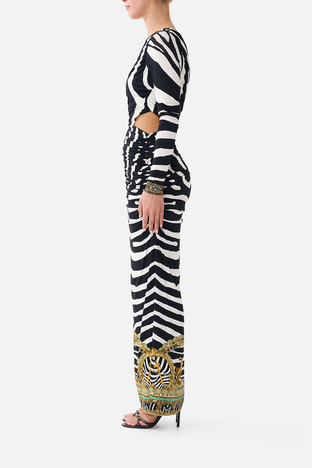 ONE SHOULDER JERSEY CUT OUT DRESS ZIG ZAG ZOO