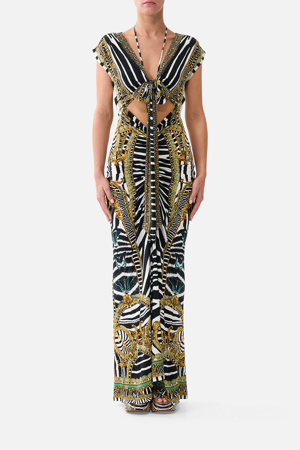 WRAP BODICE JERSEY DRESS ZIG ZAG ZOO