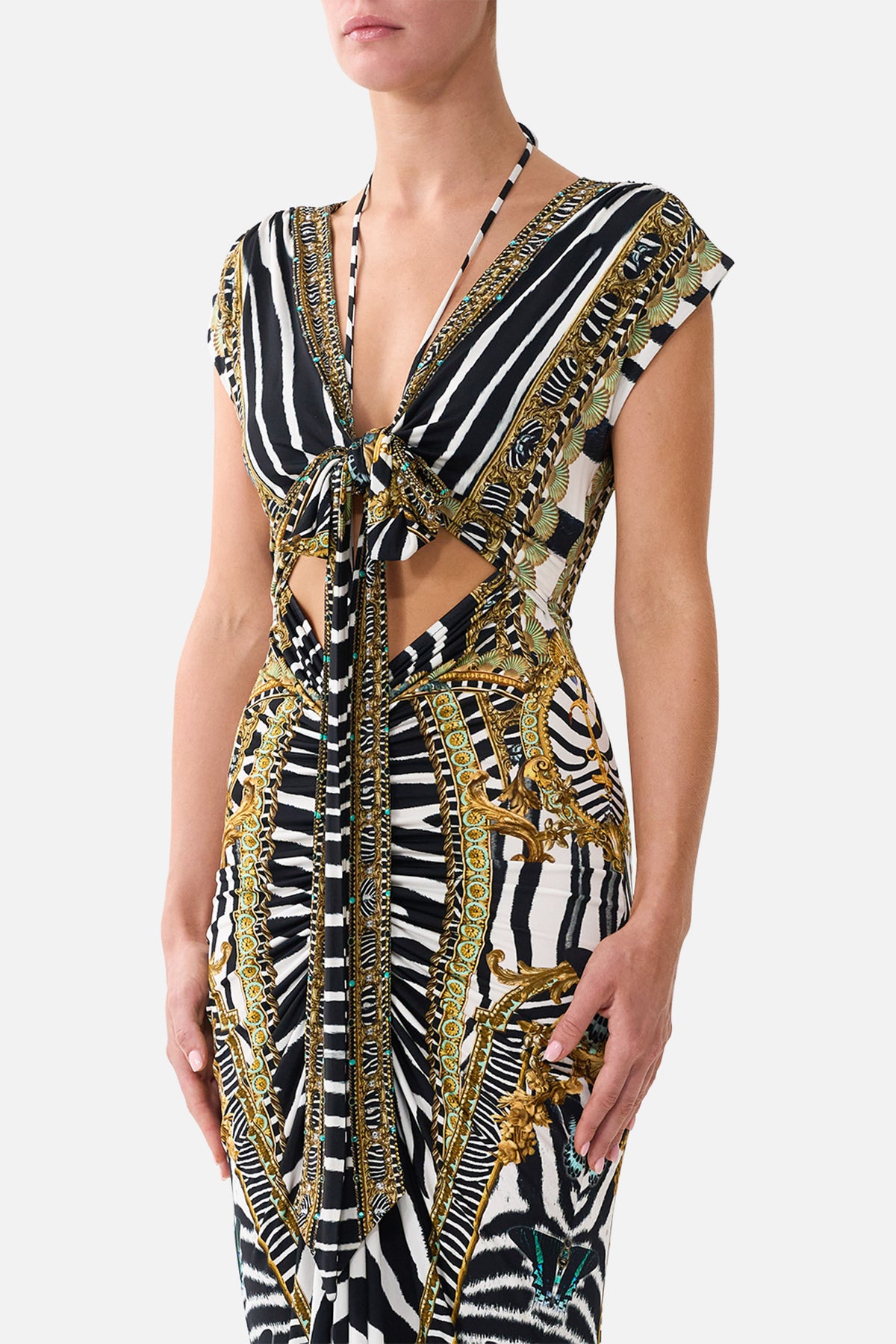 WRAP BODICE JERSEY DRESS ZIG ZAG ZOO