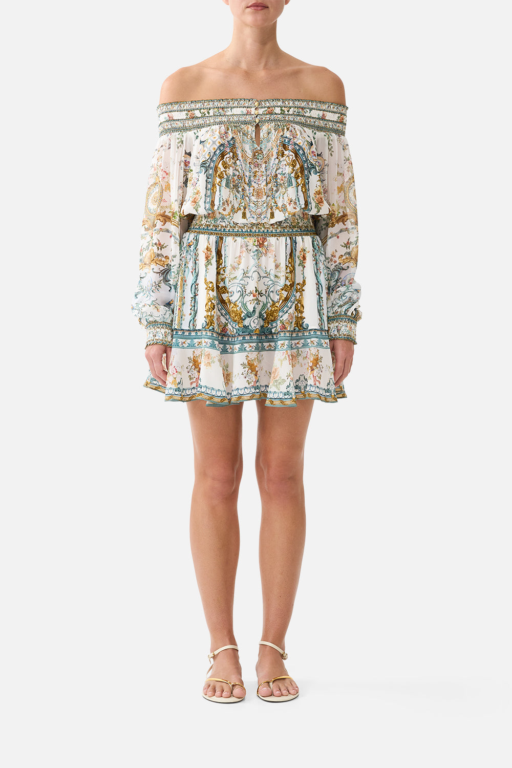 OFF SHOULDER SHORT DRESS BALLAD OF THE BIBLIOTHÈQUE