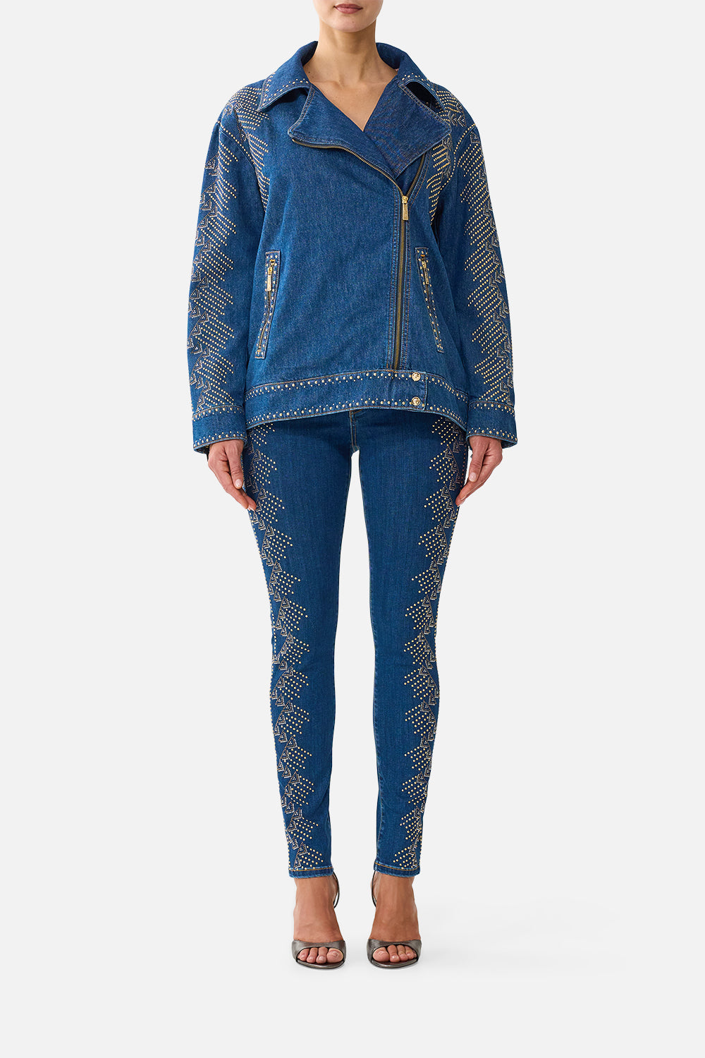 VERUSHKA OVERSIZED BIKER JACKET DENIM