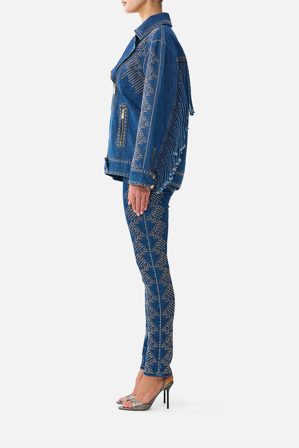 VERUSHKA OVERSIZED BIKER JACKET DENIM