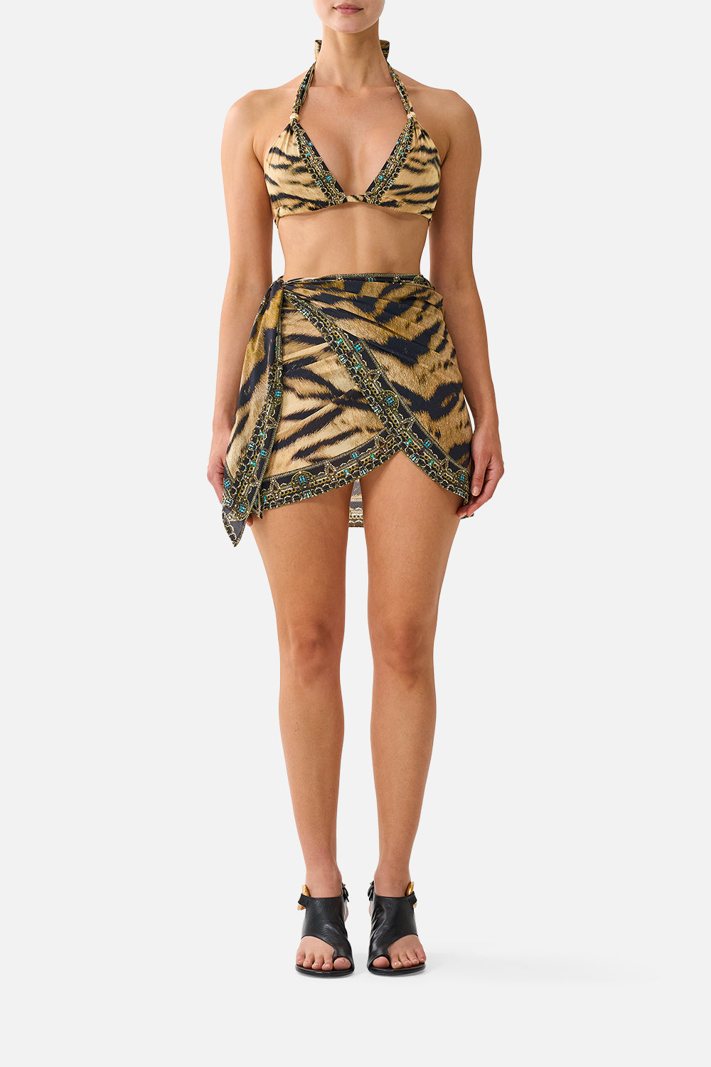 EYELET WRAP MINI SARONG WITH TIE WAIST A WINK TO THE WILD