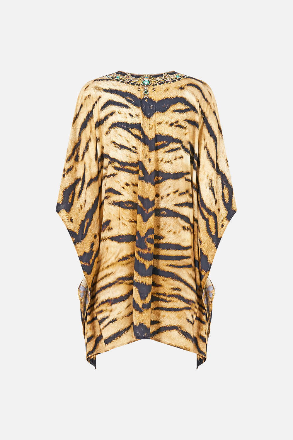 SHORT V NECK KAFTAN W RING FRONT TRIM A WINK TO THE WILD