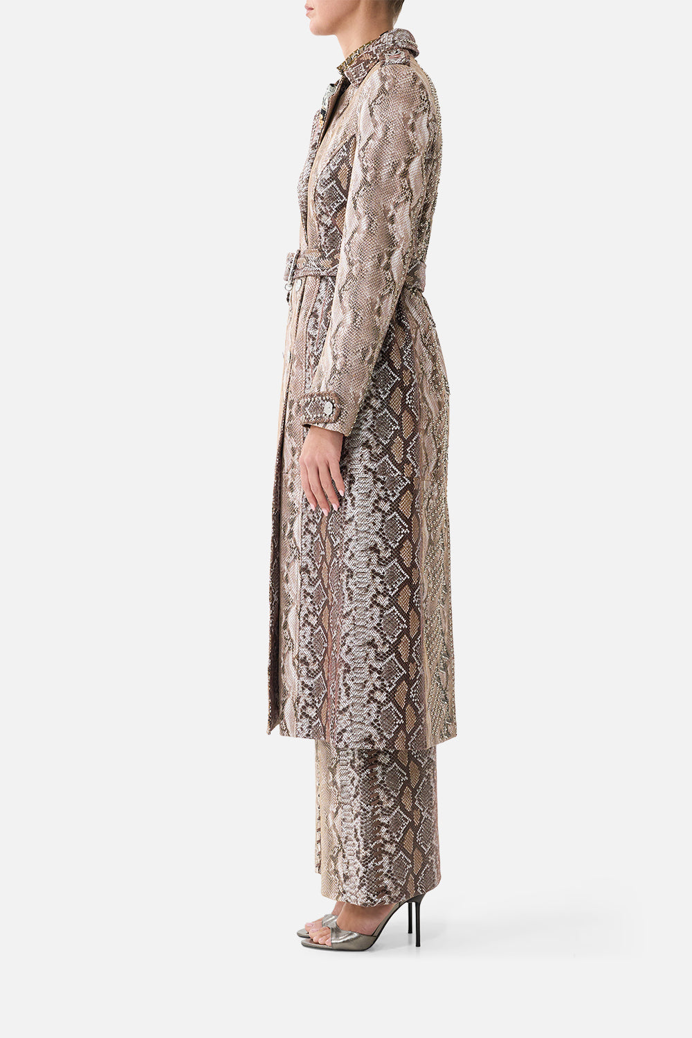 LEATHER TRENCH COAT ANIMALIA HEIRLOOMS