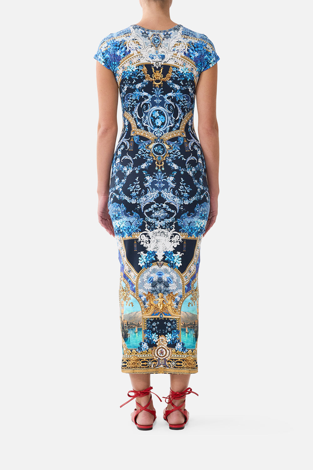 JERSEY  TANK DRESS WITH CAP SLEEVES SWEET SACRÉ BLEU
