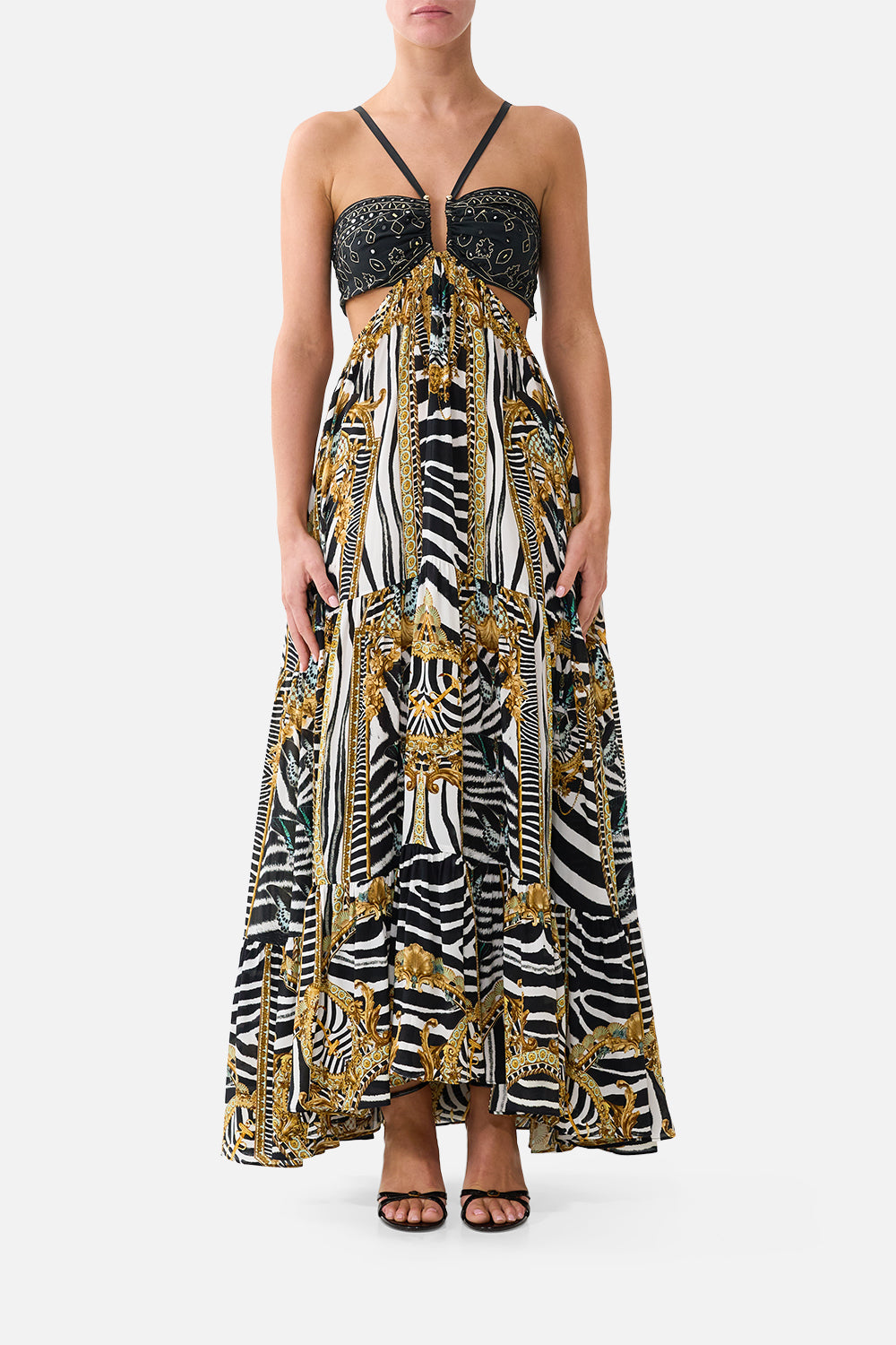 GATHERED CUT OUT DRESS ZIG ZAG ZOO