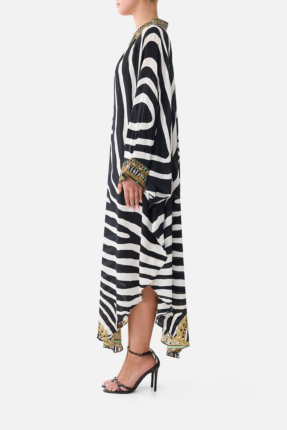 LONG KAFTAN WITH BUTTON CUFF ZIG ZAG ZOO