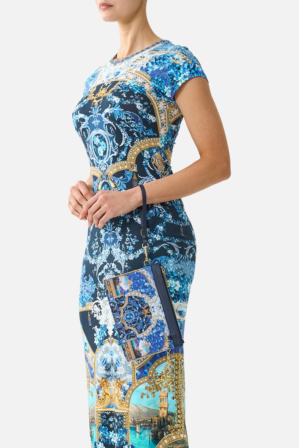 CLUTCH WITH WRISTLET SWEET SACRÉ BLEU