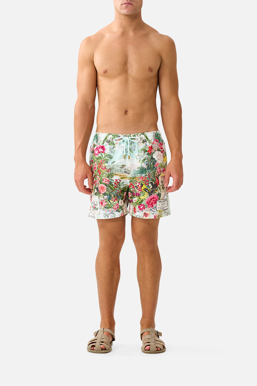MID LENGTH BOARDSHORT WITH ELASTIC WAIST LA BELLE BOTANIQUE